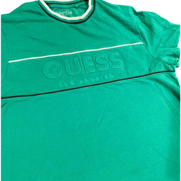 GUESS Men's Green Tee with White Accents - Picture 3 of 5